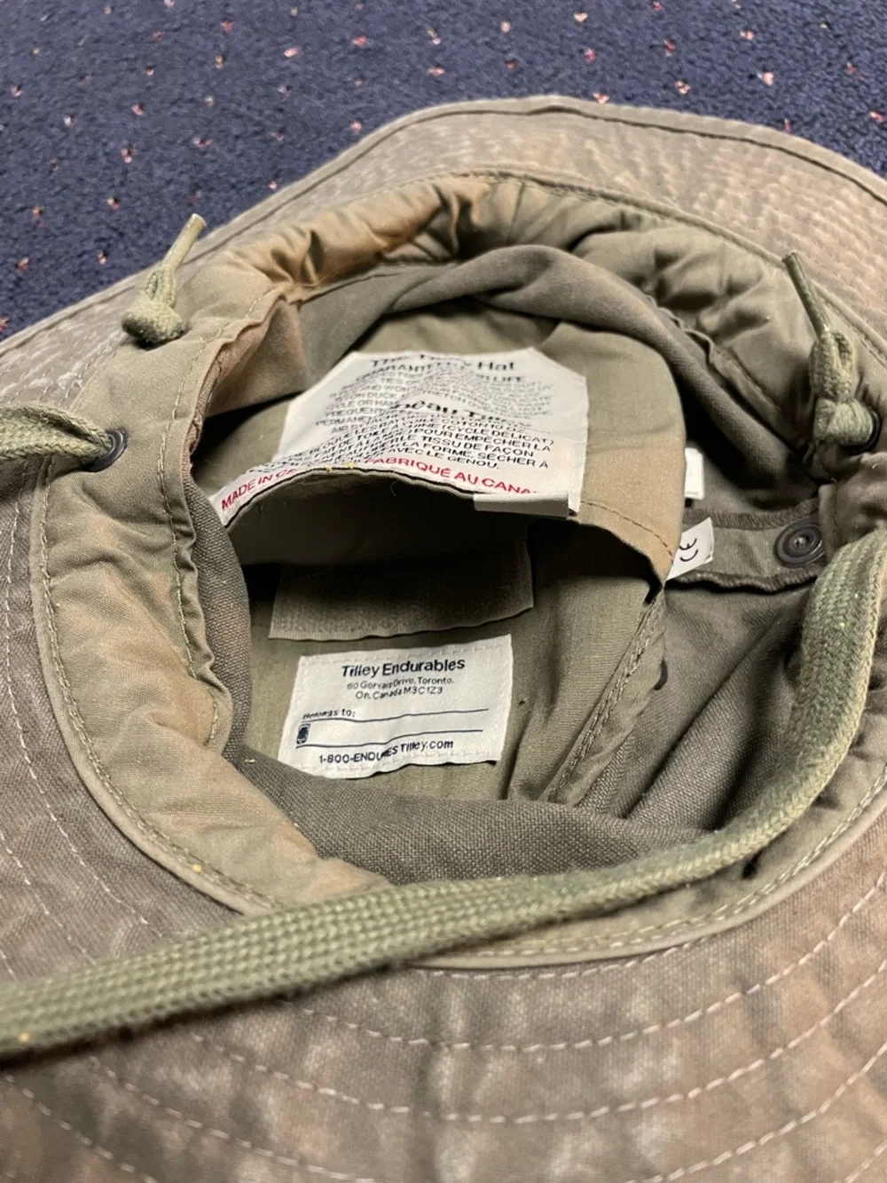 Olive Green Canvas The Tilley Hat - Classic Outdoor Sun Hat - Picture 5 of 9